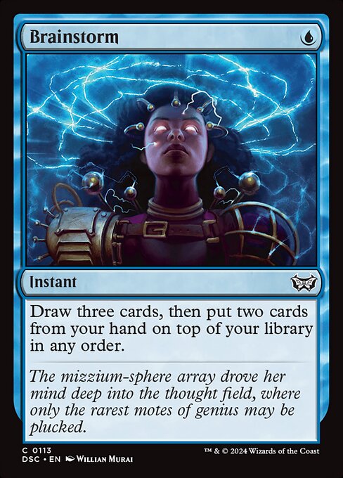 Draw three cards, then put two cards from your hand on top of your library in any order.