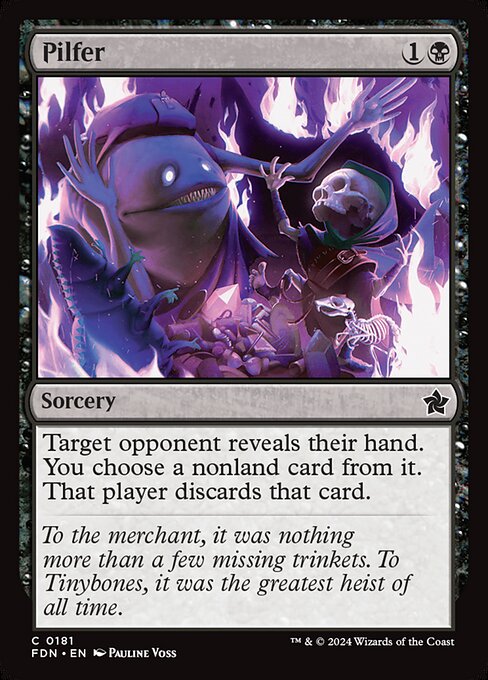 Target opponent reveals their hand. You choose a nonland card from it. That player discards that card.