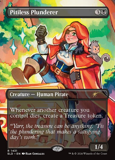Whenever another creature you control dies, create a Treasure token. (It's an artifact with "{T}, Sacrifice this token: Add one mana of any color.")