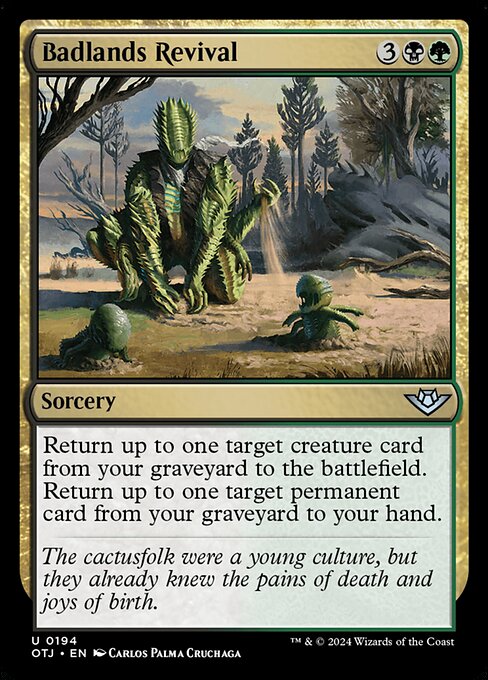 Return up to one target creature card from your graveyard to the battlefield. Return up to one target permanent card from your graveyard to your hand.