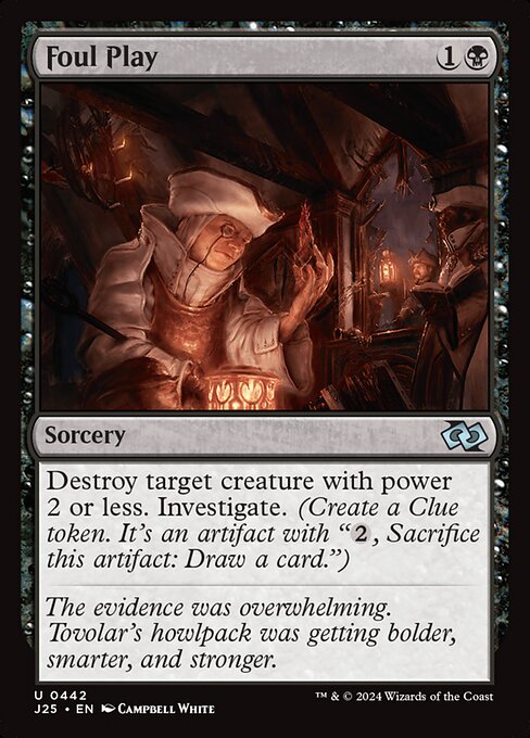 Destroy target creature with power 2 or less. Investigate. (Create a Clue token. It's an artifact with "{2}, Sacrifice this artifact: Draw a card.")