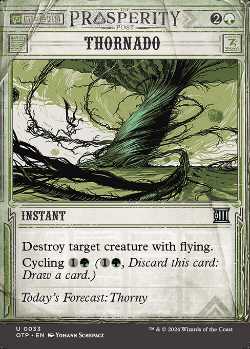 Destroy target creature with flying.
Cycling {1}{G} ({1}{G}, Discard this card: Draw a card.)