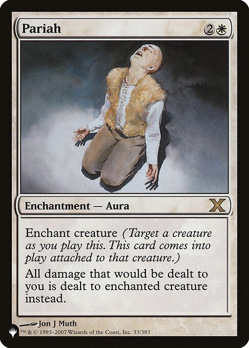 Enchant creature
All damage that would be dealt to you is dealt to enchanted creature instead.
