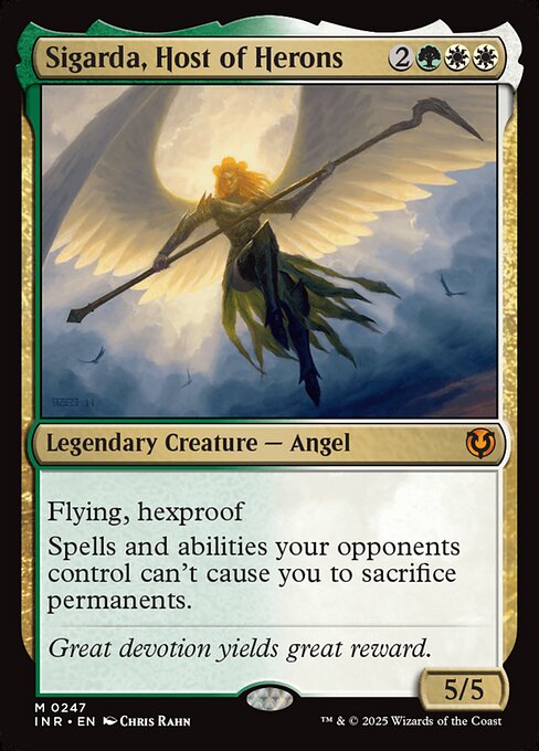 Flying, hexproof
Spells and abilities your opponents control can't cause you to sacrifice permanents.