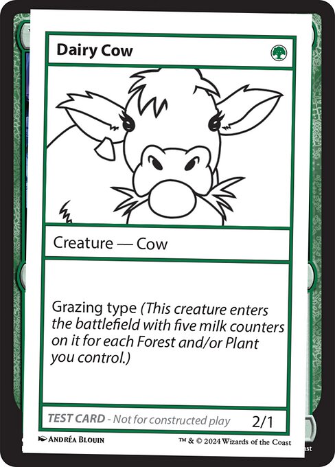 Grazing type (This creature enters the battlefield with five milk counters on it for each Forest and/or Plant you control.)