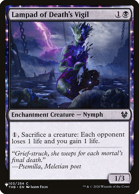 {1}, Sacrifice a creature: Each opponent loses 1 life and you gain 1 life.