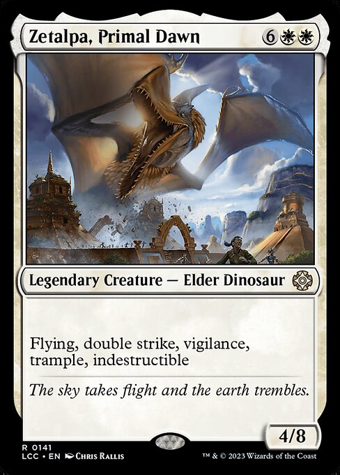 Flying, double strike, vigilance, trample, indestructible