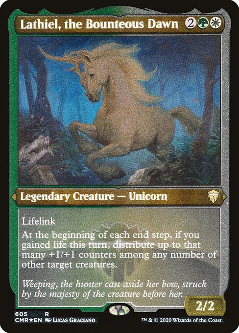 Lifelink
At the beginning of each end step, if you gained life this turn, distribute up to that many +1/+1 counters among any number of other target creatures.