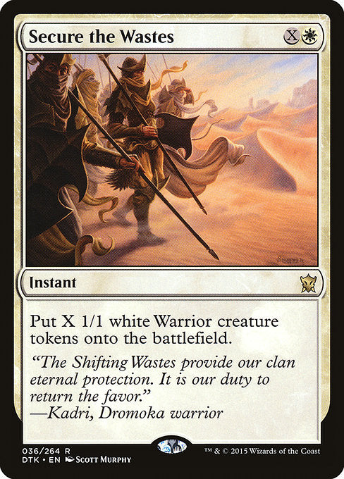 Create X 1/1 white Warrior creature tokens.
