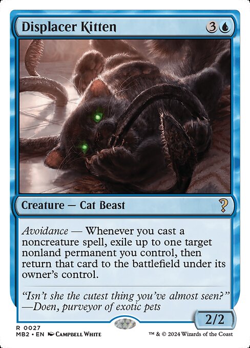 Avoidance — Whenever you cast a noncreature spell, exile up to one target nonland permanent you control, then return that card to the battlefield under its owner's control.