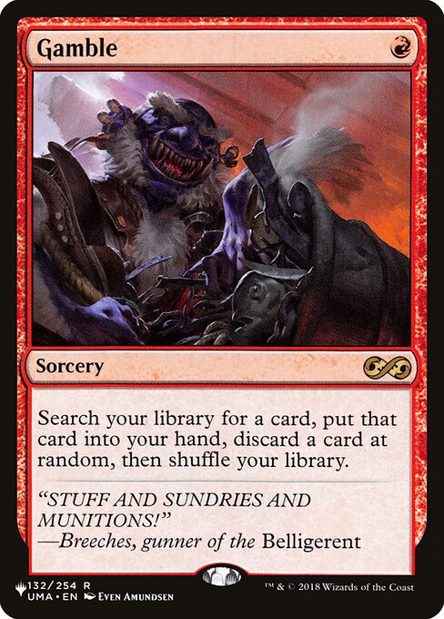 Search your library for a card, put that card into your hand, discard a card at random, then shuffle.