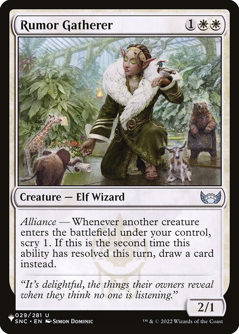 Alliance — Whenever another creature you control enters, scry 1. If this is the second time this ability has resolved this turn, draw a card instead.