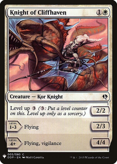 Level up {3} ({3}: Put a level counter on this. Level up only as a sorcery.)
LEVEL 1-3
2/3
Flying
LEVEL 4+
4/4
Flying, vigilance
