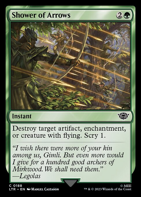 Destroy target artifact, enchantment, or creature with flying. Scry 1.