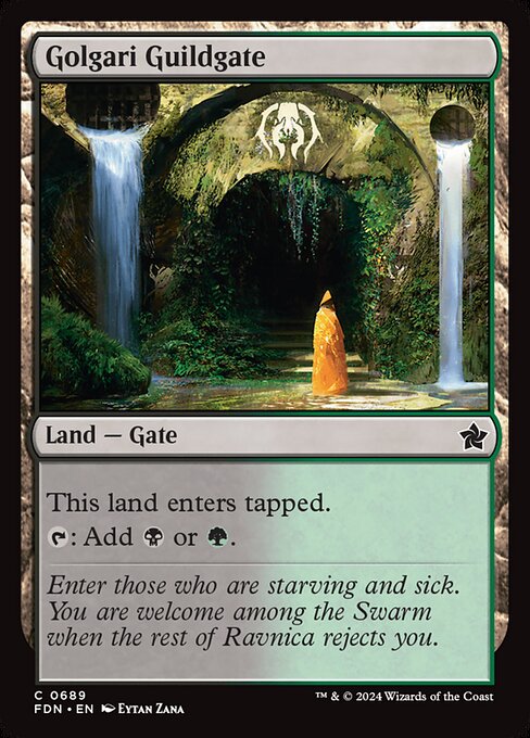 This land enters tapped.
{T}: Add {B} or {G}.