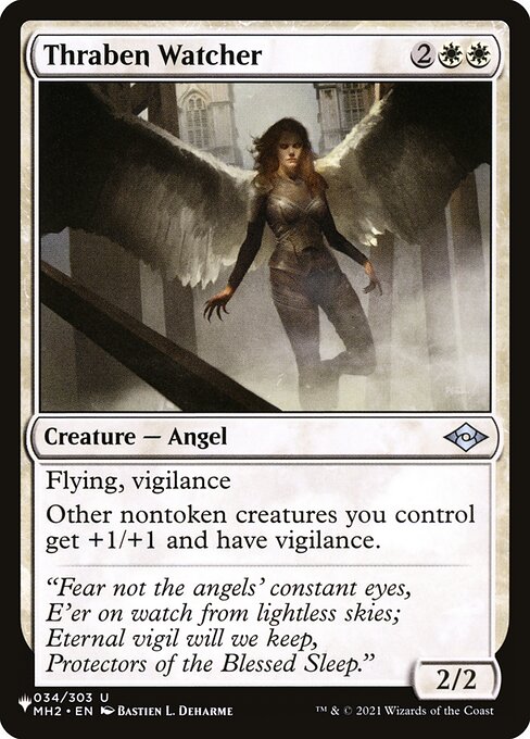 Flying, vigilance
Other nontoken creatures you control get +1/+1 and have vigilance.