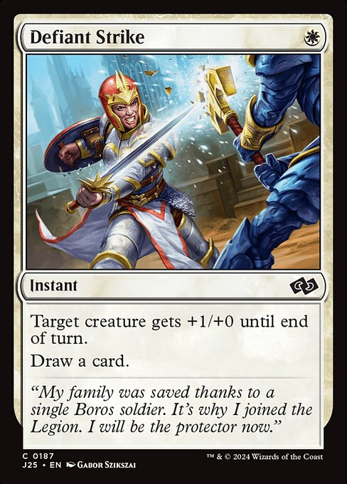 Target creature gets +1/+0 until end of turn.
Draw a card.