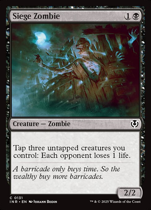 Tap three untapped creatures you control: Each opponent loses 1 life.