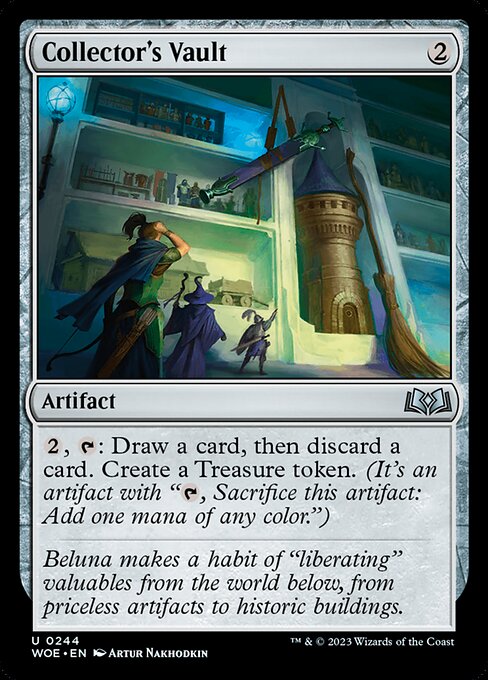 {2}, {T}: Draw a card, then discard a card. Create a Treasure token. (It's an artifact with "{T}, Sacrifice this artifact: Add one mana of any color.")