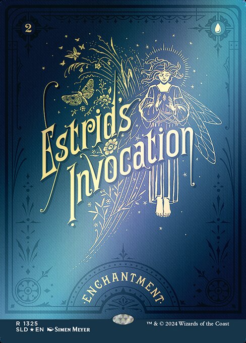 You may have Estrid's Invocation enter as a copy of an enchantment you control, except it has "At the beginning of your upkeep, you may exile this enchantment. If you do, return it to the battlefield under its owner's control."   You may have Estrid's Invocation enter as a copy of an enchantment you control, except it has "At the beginning of your upkeep, you may exile this enchantment. If you do, return it to the battlefield under its owner's control."