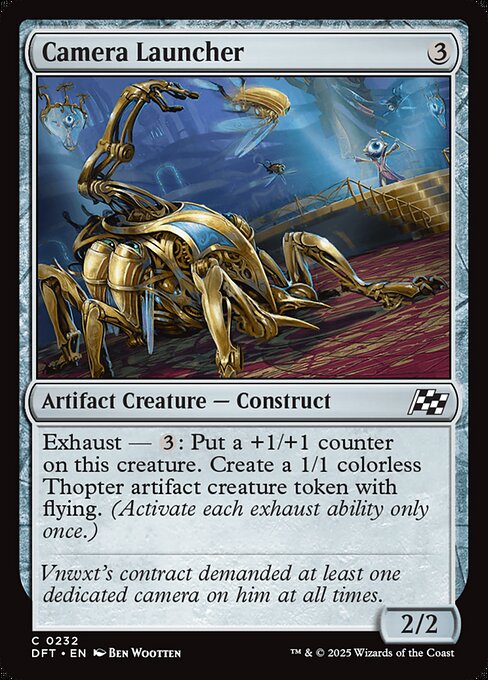 Exhaust — {3}: Put a +1/+1 counter on this creature. Create a 1/1 colorless Thopter artifact creature token with flying. (Activate each exhaust ability only once.)