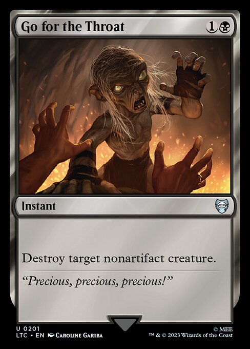 Destroy target nonartifact creature.