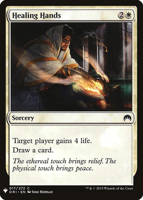 Target player gains 4 life.
Draw a card.