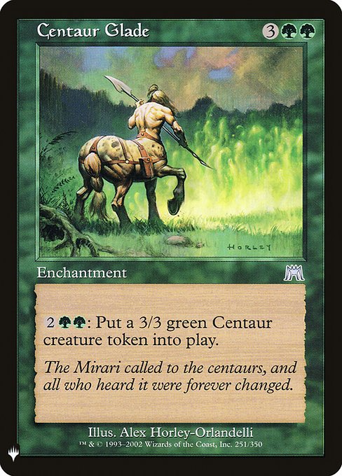 {2}{G}{G}: Create a 3/3 green Centaur creature token.