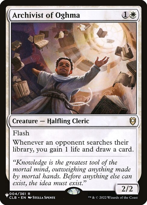 Flash
Whenever an opponent searches their library, you gain 1 life and draw a card.