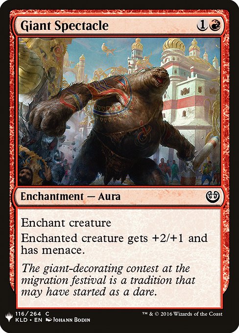 Enchant creature
Enchanted creature gets +2/+1 and has menace.