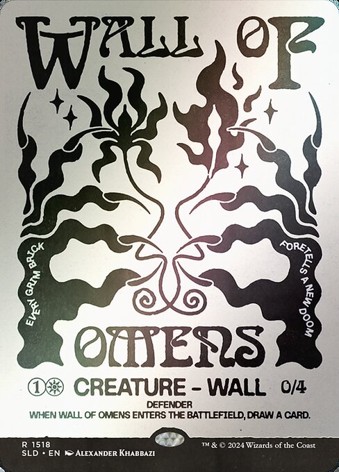 Defender
When Wall of Omens enters the battlefield, draw a card.