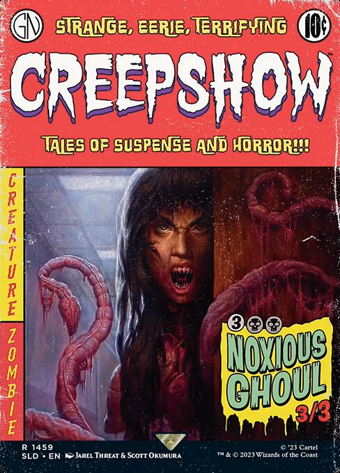 Whenever Noxious Ghoul or another Zombie enters the battlefield, all non-Zombie creatures get -1/-1 until end of turn.   Whenever Noxious Ghoul or another Zombie enters the battlefield, all non-Zombie creatures get -1/-1 until end of turn.