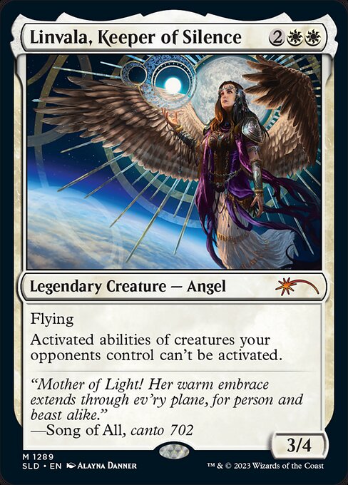 Flying
Activated abilities of creatures your opponents control can't be activated.