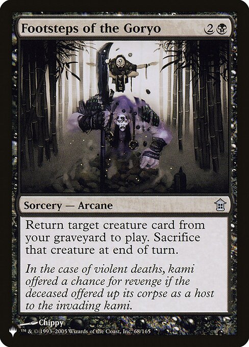 Return target creature card from your graveyard to the battlefield. Sacrifice that creature at the beginning of the next end step.