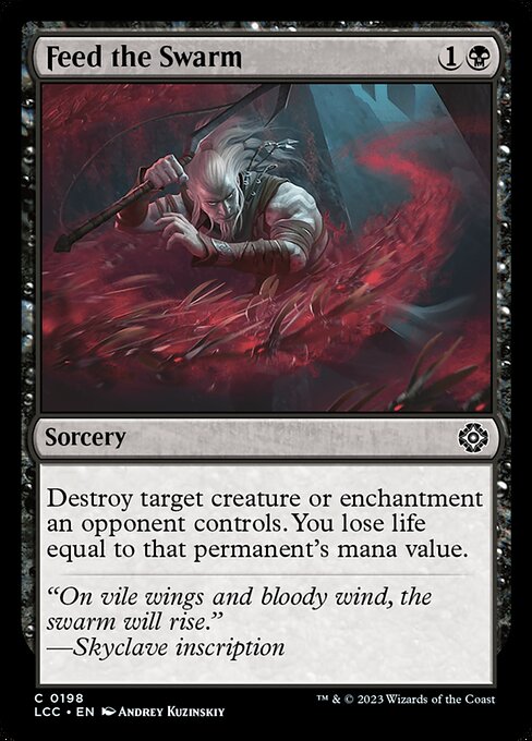 Destroy target creature or enchantment an opponent controls. You lose life equal to that permanent's mana value.
