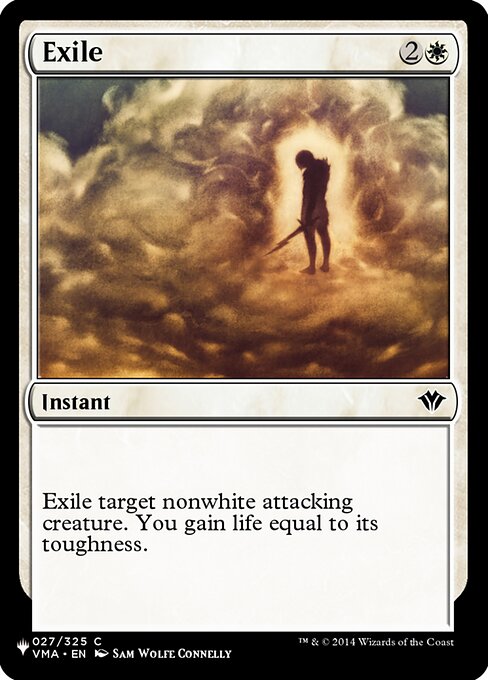 Exile target nonwhite attacking creature. You gain life equal to its toughness.
