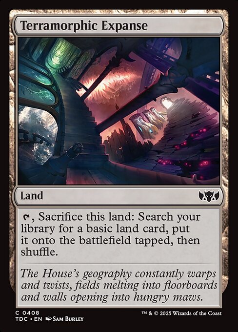 {T}, Sacrifice this land: Search your library for a basic land card, put it onto the battlefield tapped, then shuffle.