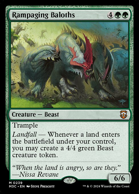 Trample
Landfall — Whenever a land you control enters, you may create a 4/4 green Beast creature token.