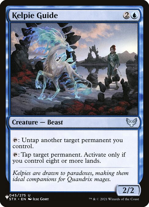 {T}: Untap another target permanent you control.
{T}: Tap target permanent. Activate only if you control eight or more lands.