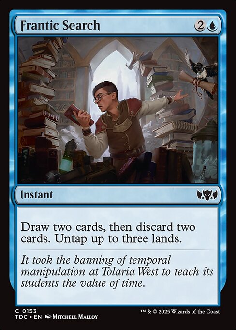 Draw two cards, then discard two cards. Untap up to three lands.
