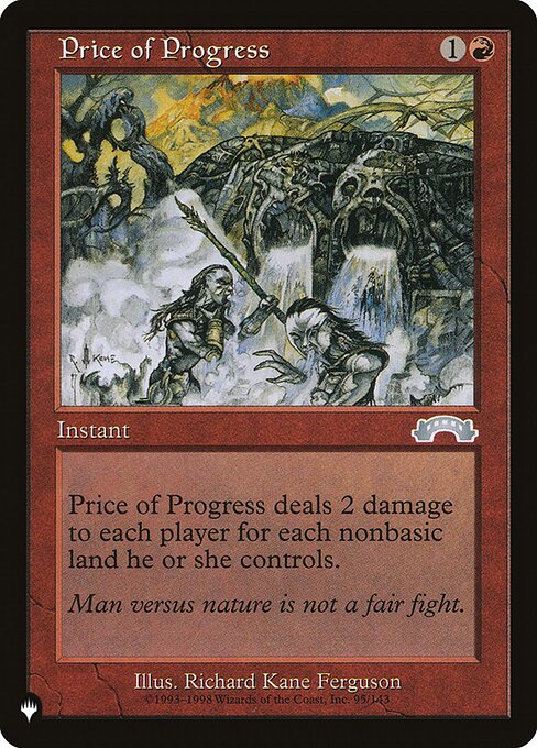 Price of Progress deals damage to each player equal to twice the number of nonbasic lands that player controls.