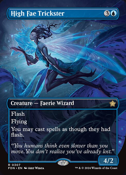 Flash (You may cast this spell any time you could cast an instant.)
Flying
You may cast spells as though they had flash.