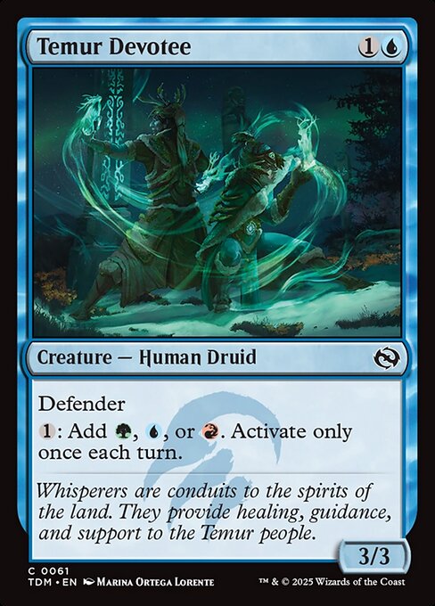 Defender
{1}: Add {G}, {U}, or {R}. Activate only once each turn.
