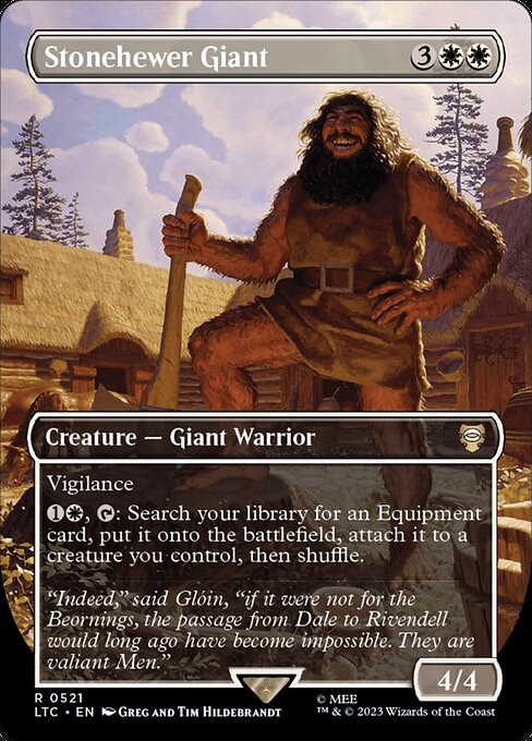 Vigilance
{1}{W}, {T}: Search your library for an Equipment card, put it onto the battlefield, attach it to a creature you control, then shuffle.