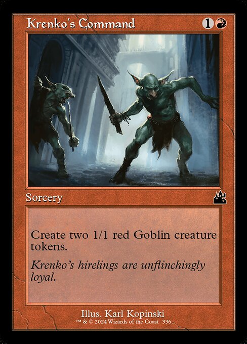 Create two 1/1 red Goblin creature tokens.