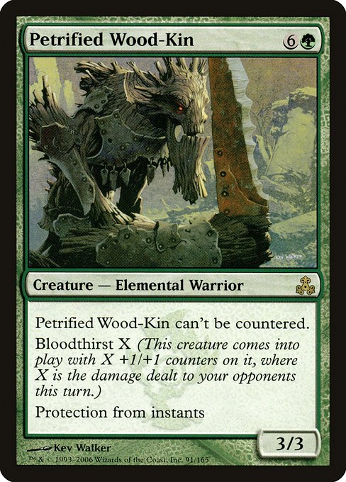 This spell can't be countered.
Bloodthirst X (This creature enters the battlefield with X +1/+1 counters on it, where X is the damage dealt to your opponents this turn.)
Protection from instants