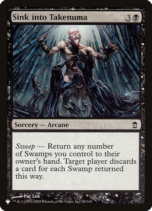 Sweep — Return any number of Swamps you control to their owner's hand. Target player discards a card for each Swamp returned this way.