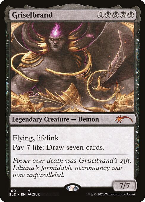 Flying, lifelink
Pay 7 life: Draw seven cards.