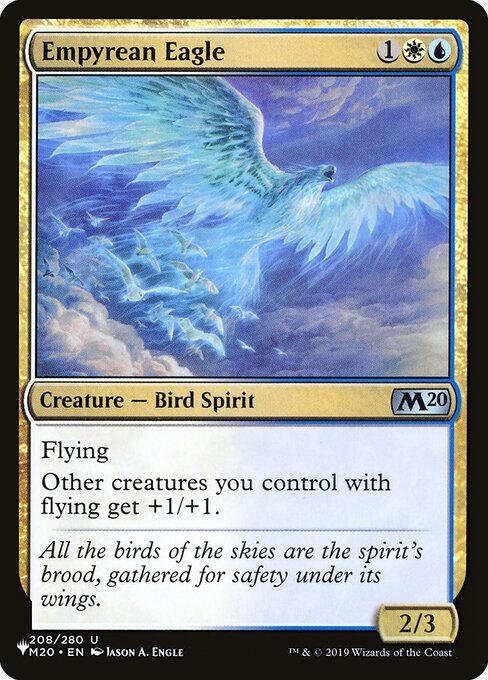 Flying
Other creatures you control with flying get +1/+1.