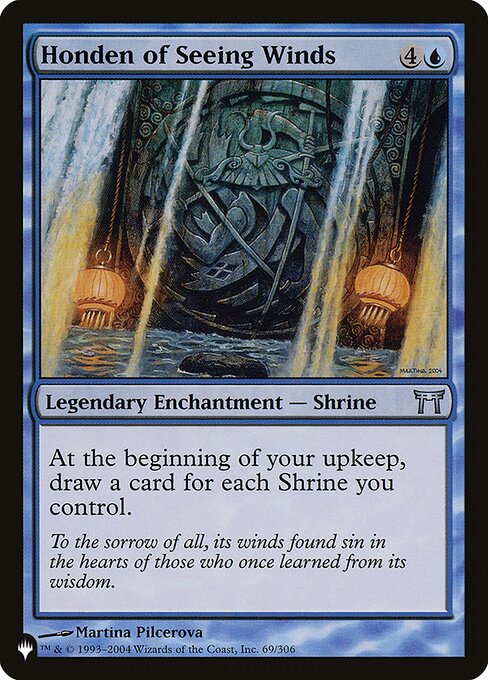 At the beginning of your upkeep, draw a card for each Shrine you control.